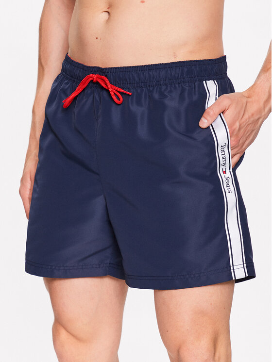 Tommy Jeans Kopalne hlače UM0UM02757 Mornarsko modra Slim Fit