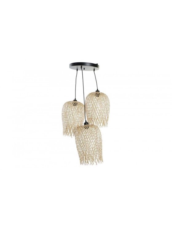 MIAhome MIAhome Lampa wisząca bambusowa TRIPLICARE Beżowy