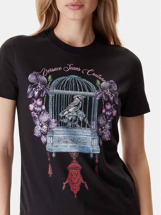 Versace Jeans Couture Versace Jeans Couture T-shirt 79HAHP04 CJ01P Crna Regular Fit