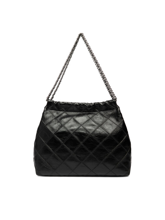 Tory Burch Tory Burch Дамска чанта Fleming Soft Distressed Hobo Bag 165170 Черен