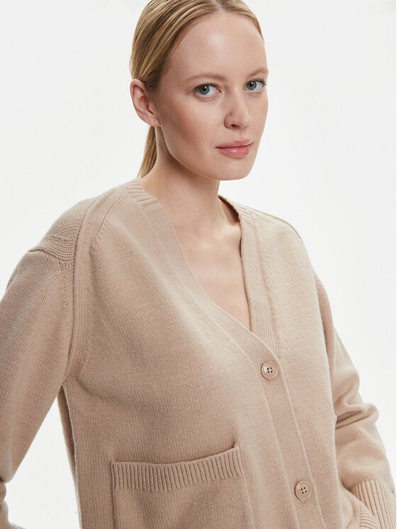 Tommy Hilfiger Tommy Hilfiger Cardigan WW0WW39922 Bej Relaxed Fit