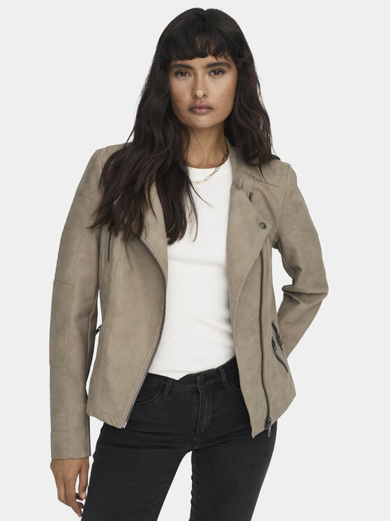 ONLY ONLY Куртка зі штучної шкіри Ava 15102997 Бежевий Regular Fit