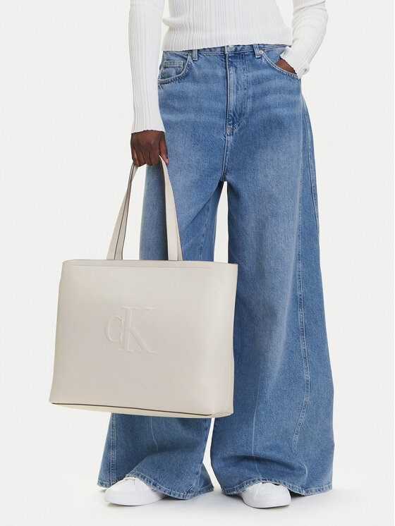 Calvin Klein Jeans Calvin Klein Jeans Torebka Sculpted Slim Tote34 LV04K3070G Écru