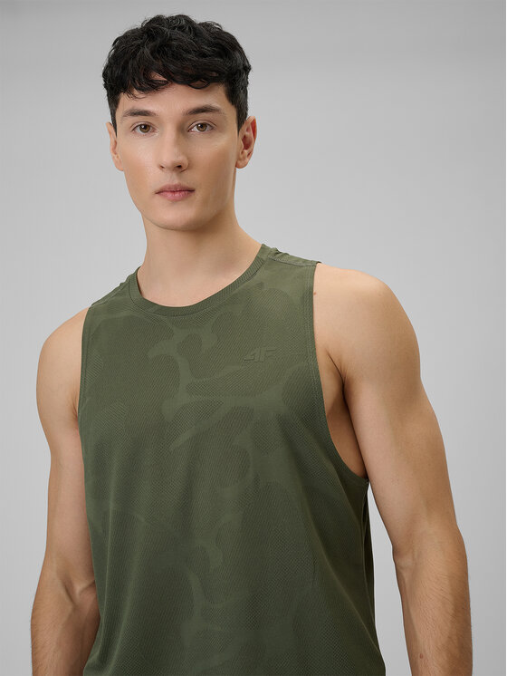 4F 4F Koszulka techniczna ATHLETIC Khaki Regular Fit