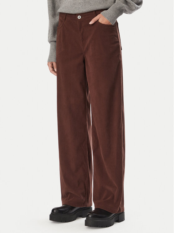 HUGO Szövet nadrág Hidami-1-W_B 50569803 Sötétbarna Relaxed Fit