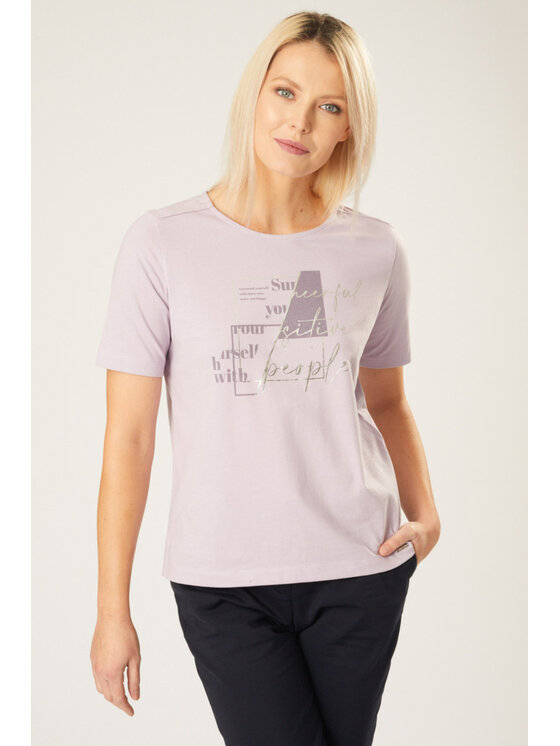 QUIOSQUE QUIOSQUE Bluzka 19-TD-113 Fioletowy Regular Fit