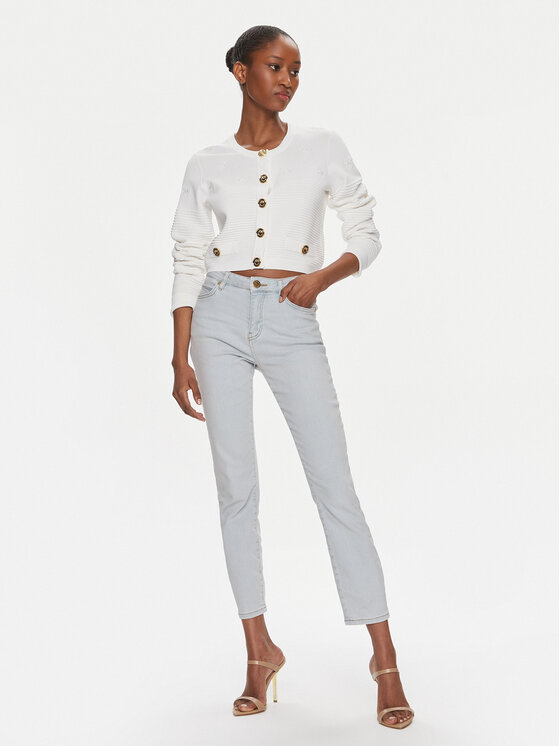 PINKO Pinko Kardigán Ciliegio 102881 A1LK Fehér Regular Fit