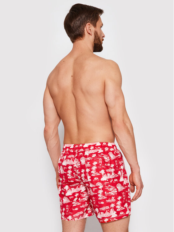 Guess Guess Pantaloncini da bagno F1GT03 WO05Y Rosso Regular Fit