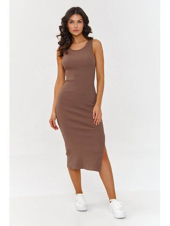 Makadamia Makadamia Komplet bluza i sukienka A6 Brązowy Loose Fit