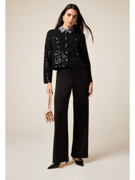 Oltre Oltre Pantaloni di tessuto P009J002464N033 Nero Baggy Fit