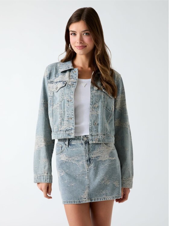 Guess Guess Bunda pro přechodné období 183952 Modrá Classic Fit