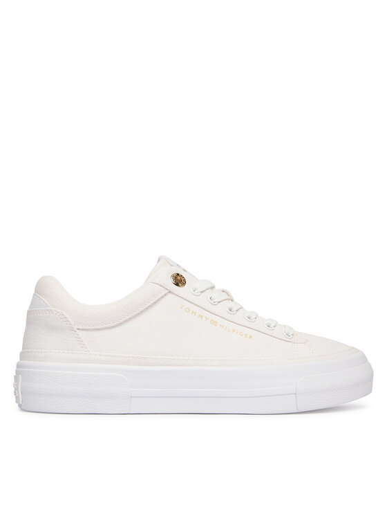 Tommy Hilfiger Tommy Hilfiger Sneakersy Th Foxing Platform Canvas FW0FW09480 Biały