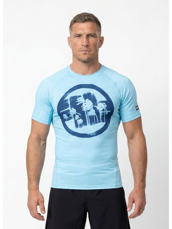 PITBULL PITBULL Koszulka techniczna LOGO PALMS Niebieski Regular Fit
