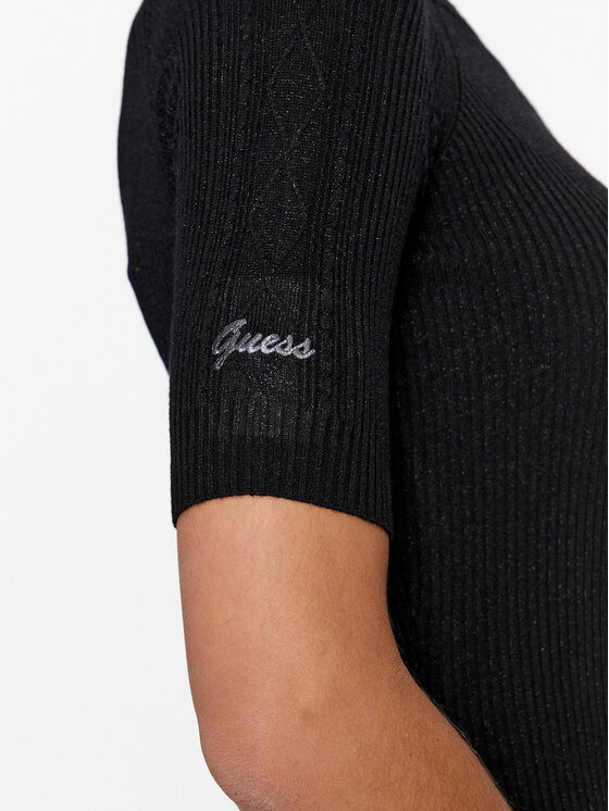 Guess Guess Sukienka dzianinowa Arielle W3BK40 Z3940 Czarny Regular Fit