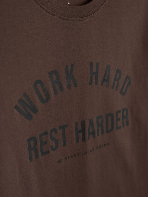 4F 4F T-Shirt CITY FORM Brązowy Regular Fit