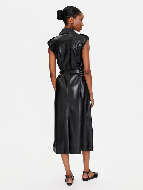BOSS Boss Rochie din imitație de piele Dujeta 50518473 Negru Regular Fit