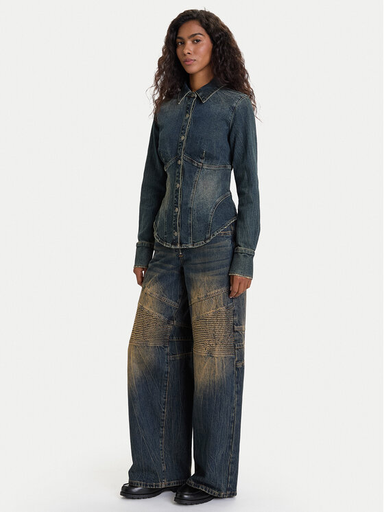 Guess Guess Jeans hlače W5BA2J D4XYG Mornarsko modra Regular Fit