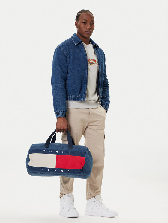 Tommy Jeans Torba weekendowa Archive Denim Duffle AM0AM13813 Niebieski