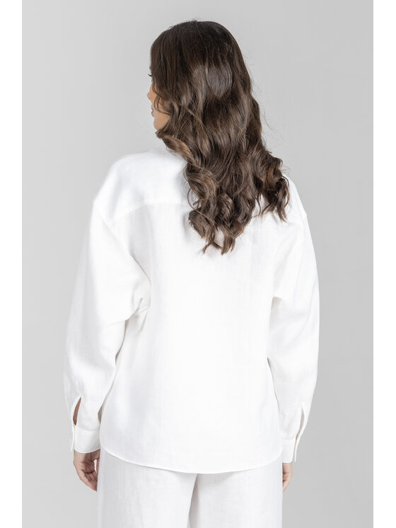 Deni Cler Milano Deni Cler Milano Koszula W-DC-1406-F2-C8-10-1 Biały Loose Fit