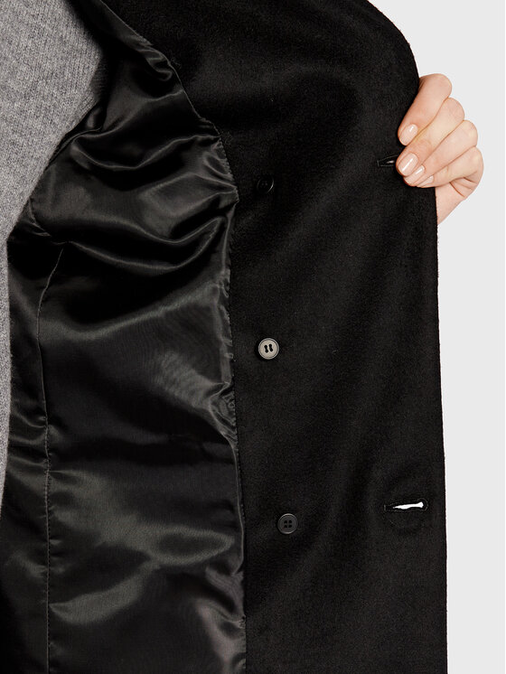 Trussardi Trussardi Płaszcz wełniany 56S00807 Czarny Regular Fit