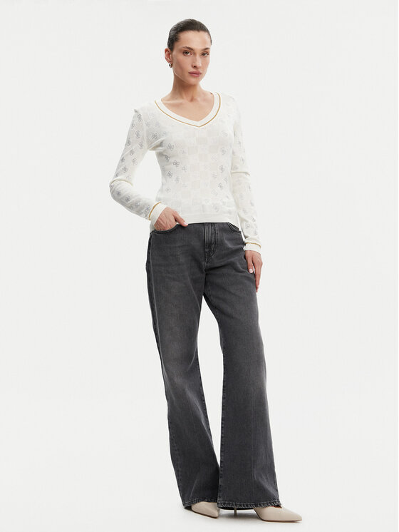 Guess Guess Sweter W5GR07 Z3D60 Beżowy Regular Fit