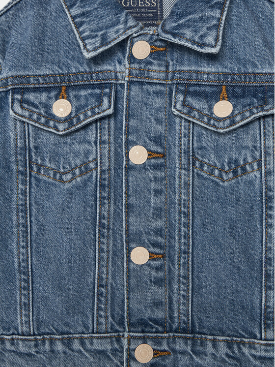 Guess Guess Džinsinė striukė K5RL01 D45E0 Mėlyna Regular Fit