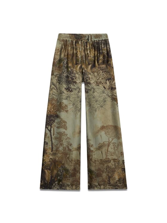 Oltre Oltre Pantaloni di tessuto P272J002360N0S5 Verde Baggy Fit