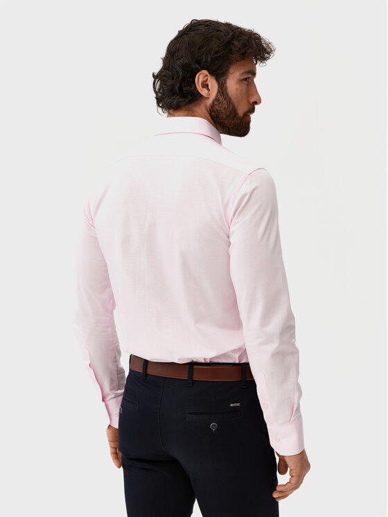 Evenemen Evenemen Koszula Stickat Różowy Slim Fit