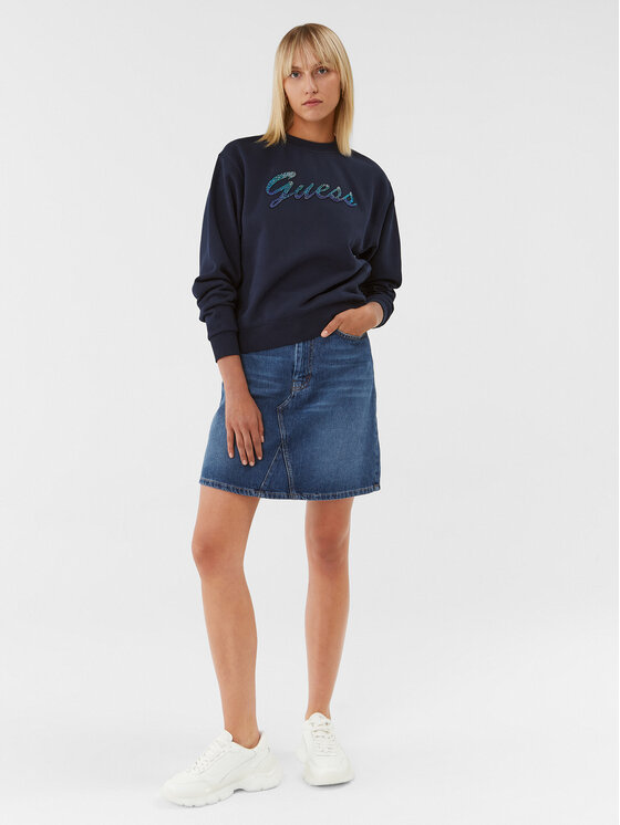 Guess Guess Džemperis W3BQ12 KBKM0 Tamsiai mėlyna Regular Fit