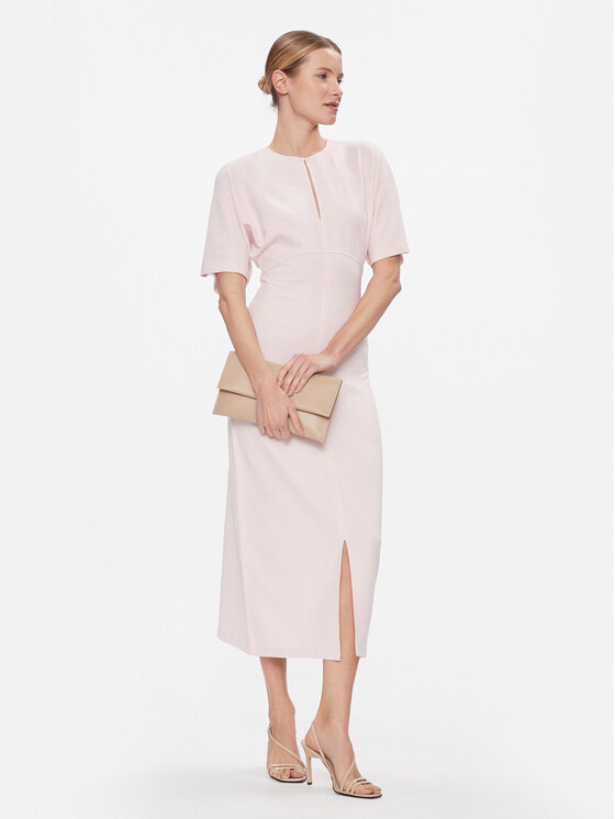 Tommy Hilfiger Tommy Hilfiger Coctailkleid Shiny Interlock C-Nk Ss WW0WW40732 Rosa Slim Fit
