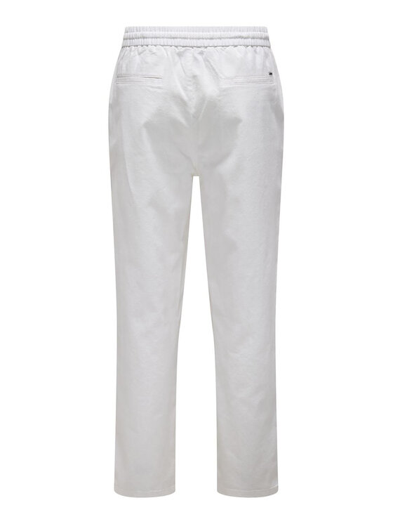 Only & Sons Only & Sons Hlače iz tkanine Sinus 22028267 Bela Loose Fit