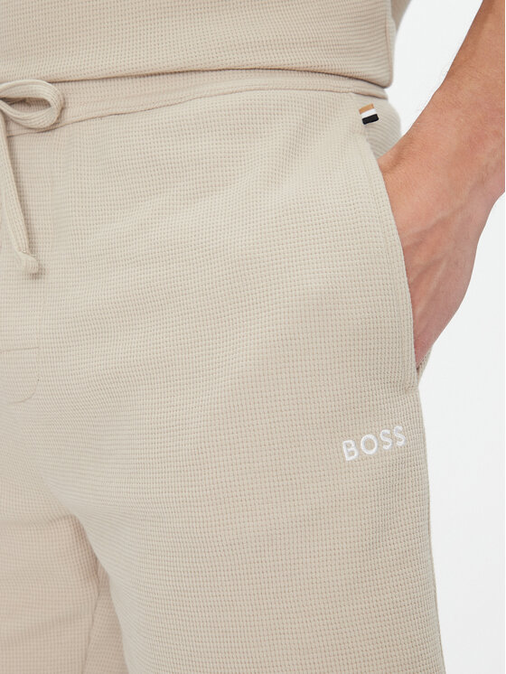 BOSS BOSS Szorty sportowe Waffle 50535884 Beżowy Regular Fit