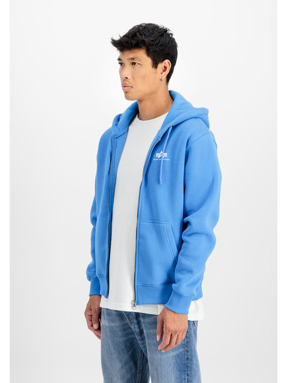 Alpha Industries Alpha Industries Bluza Basic Small Logo Zip Hoodie Niebieski Regular Fit