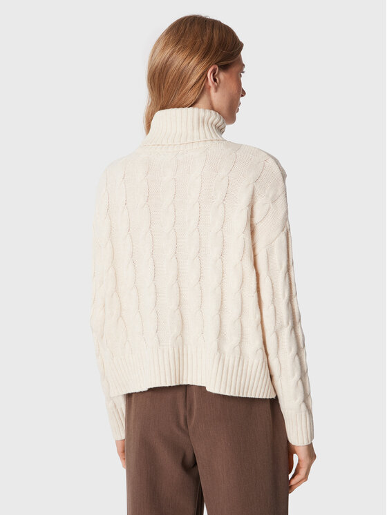 Moss Copenhagen Moss Copenhagen Bluză cu gât Rahima Latifa 16895 Écru Regular Fit
