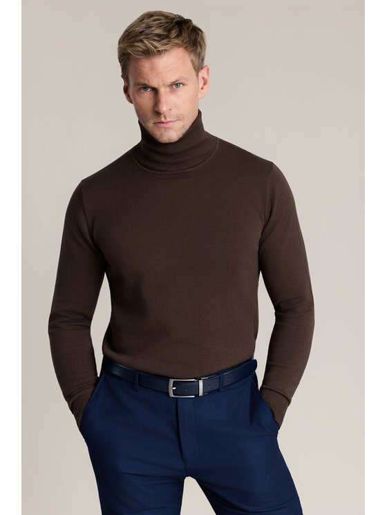 Lancerto Lancerto Sweter Jesse SW073226000046 Brązowy Regular Fit