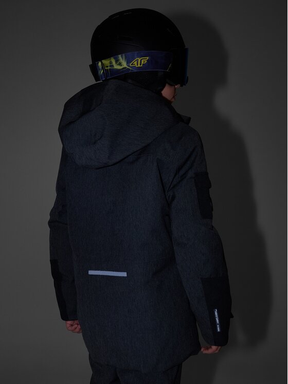4F 4F Kurtka snowboardowa 4FJRAW25TTJAU1039-20S Czarny Oversize