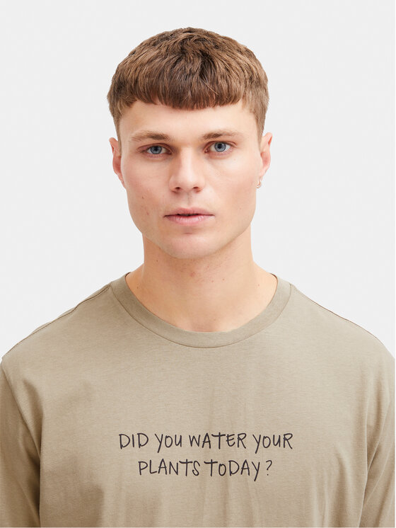 Solid Solid T-Shirt Inam 21108141 Μπεζ Regular Fit