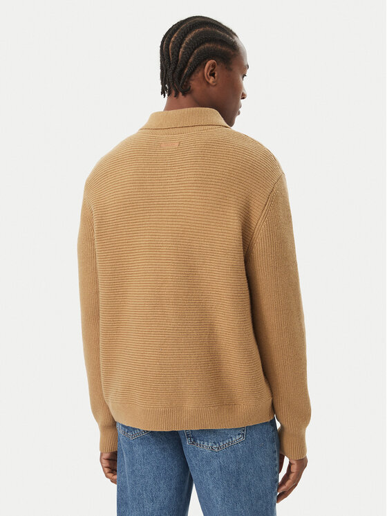 Calvin Klein Calvin Klein Sweter LV04LH311G Brązowy jasny Regular Fit