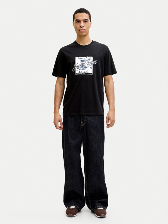 Jack & Jones Jack & Jones Tricou Honolulu 12288088 Negru Regular Fit