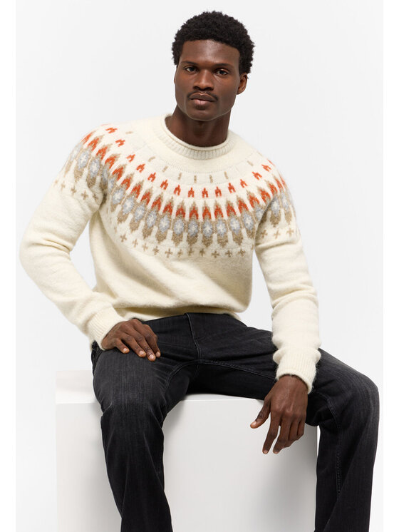 Mustang Mustang Sweter BLOOMFIELD Biały Regular Fit