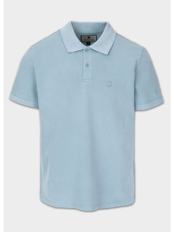 PITBULL PITBULL Polo Pique SMALL LOGO Niebieski jasny Regular Fit