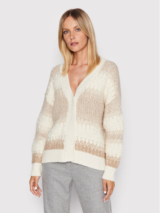 Peserico Cardigan S99777F03 Bej Relaxed Fit