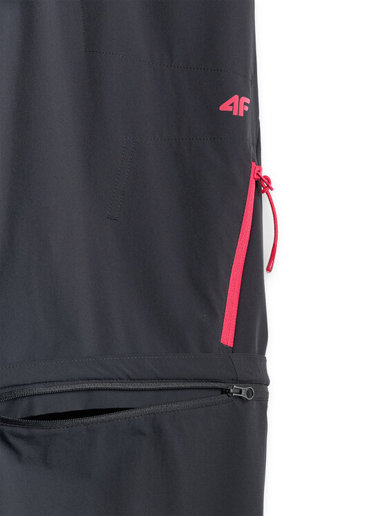 4F 4F Spodnie outdoor TREKKING Czarny Regular Fit