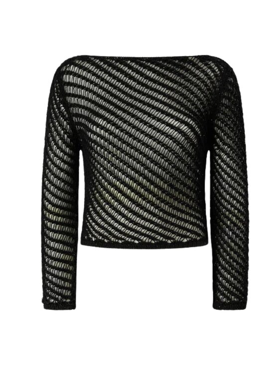 PINKO PINKO Sweter POLIESTERE 55% VISCOSA 45% Czarny Slim Fit