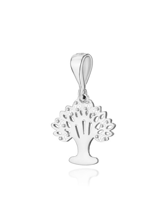 Fugart Fugart Naszyjnik Zawieszka z białego złota drzewko z brylantami 0.07 ct FZ038-B585-B0.07 Biały