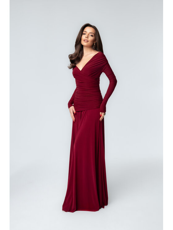 Aurora Aurora Sukienka wieczorowa Anastasia Bordowy Feminine Fit
