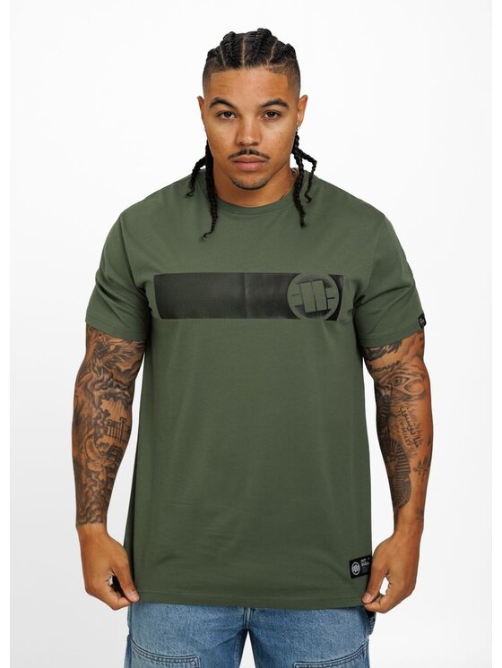 PITBULL PITBULL T-Shirt Koszulka Casino S Zielony Regular Fit
