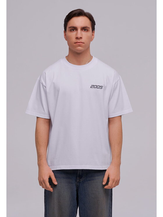 2005 2005 Tričko Basic Biela Oversize