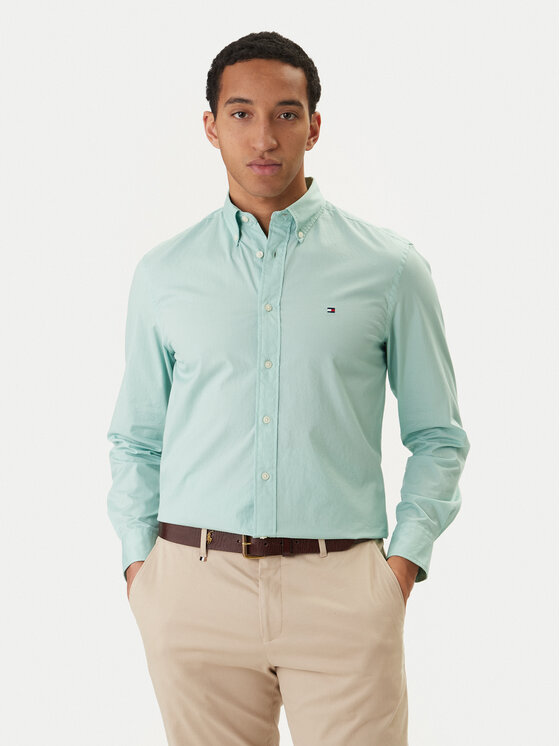 Tommy Hilfiger Tommy Hilfiger Srajca MW0MW37550 Zelena Regular Fit