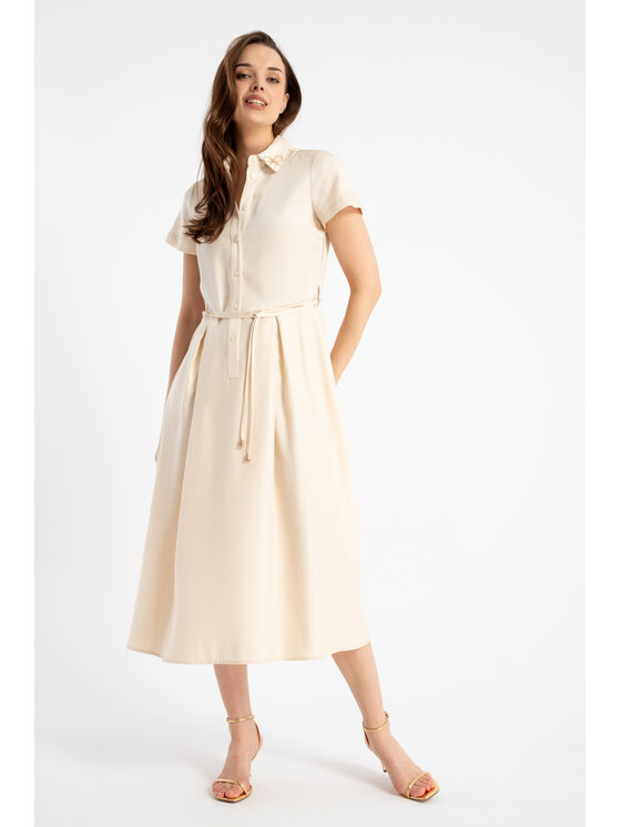 CLICK CLICK Φόρεμα πουκάμισο 70-848 Μπεζ Regular Fit